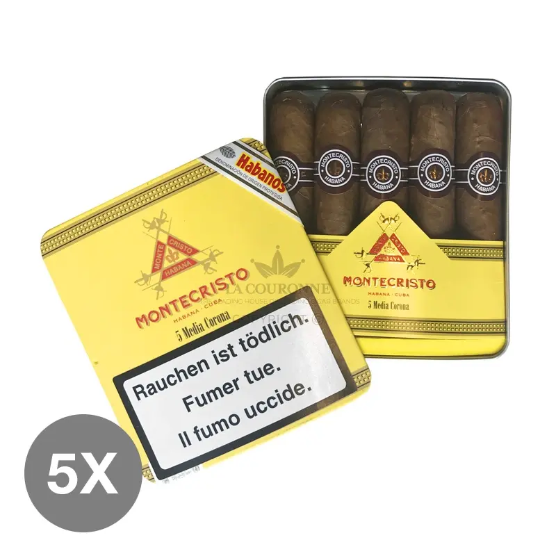 Montecristo Media Corona Tin (5×5)